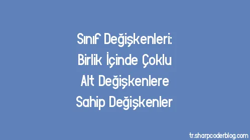 Sınıf Değişkenleri: Birlik İçinde Çoklu Alt Değişkenlere Sahip Değişkenler - Thumbnail