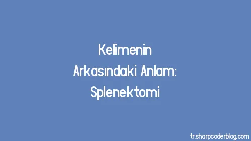 Kelimenin Arkasındaki Anlam: Splenektomi - Thumbnail
