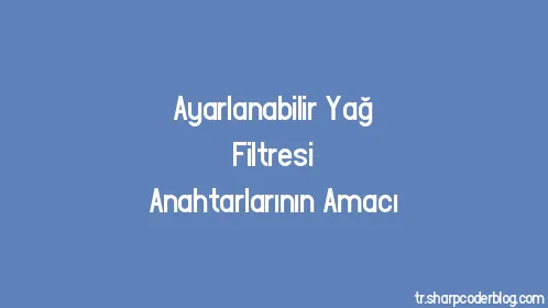 Ayarlanabilir Yağ Filtresi Anahtarlarının Amacı - Thumbnail