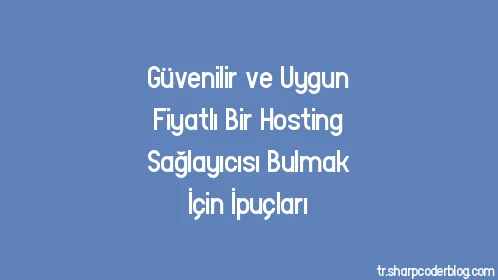 Güvenilir ve Uygun Fiyatlı Bir Hosting Sağlayıcısı Bulmak İçin İpuçları - Thumbnail