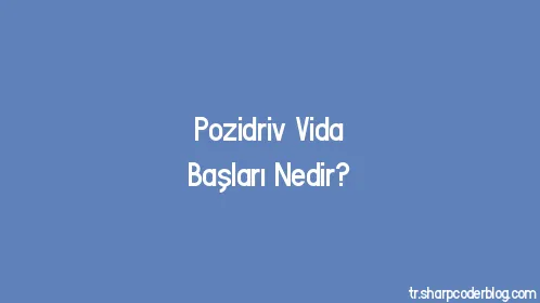 Pozidriv Vida Başları Nedir? - Thumbnail