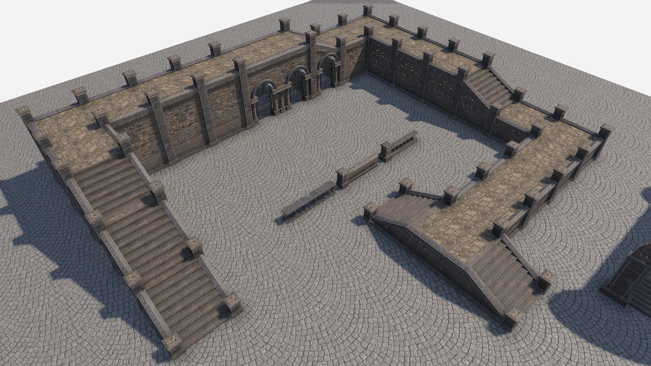 Unity Asset Store'dan Modüler Avlu paketi.
