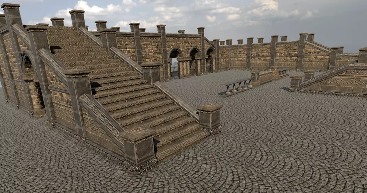 Unity Asset Store'dan Modüler Avlu paketi.